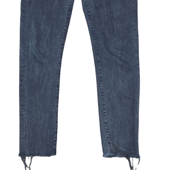 AGOLDE Toni Mid Rise Straight Jean‎ in Feral Washed Black Raw Hem Womens Size 26 - Picture 11 of 12